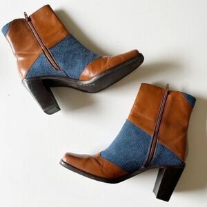 Worthington leather and denim boots